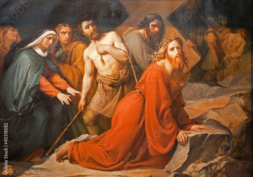 Fotoboard na płycie Bruksela - Jezus pod krzyżem.