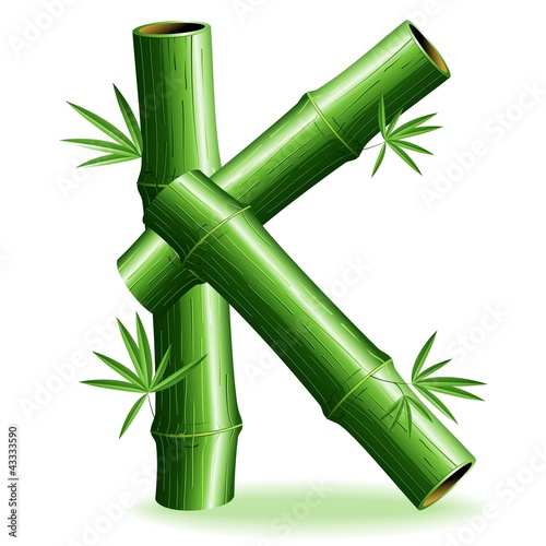 Board z aluminiowym obramowaniem Bambusowy list k-bamboo logo znak litera k-wektor