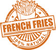 Stamp, with the text french fries written inside, vector