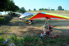 Colorful Hang Gliders Ready For The Take Off
