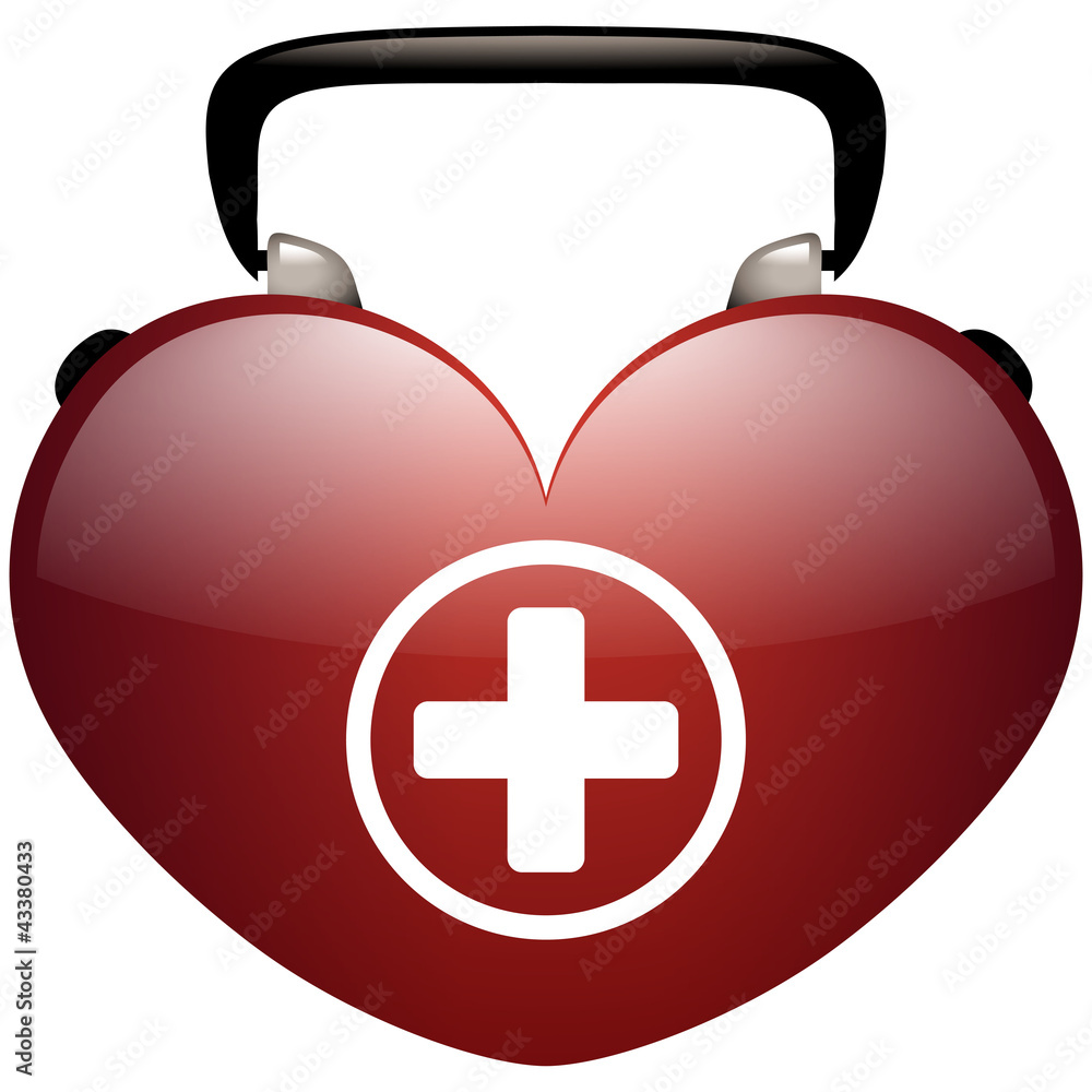 Heart Shaped First Aid Kit Case Icon