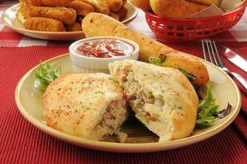 Wall Mural - Steak and cheese calzone