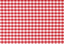 Classic Linen Red And White Checked Tablecloth Texture