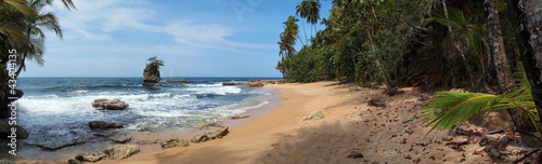 Plakat na papierze fotorealistycznym Panorama na karaibskiej plaży