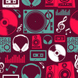 Music icons seamless pattern