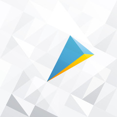 Aufkleber - Blue arrow with orange accent. Abstract background design, vecto