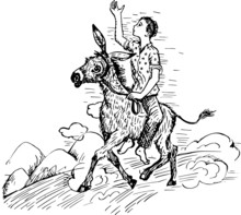 Boy Riding Donkey