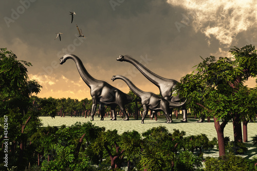 Nowoczesny obraz na płótnie Brachiosaurus 02