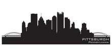 Pittsburgh, Pennsylvania Skyline. Detailed Vector Silhouette