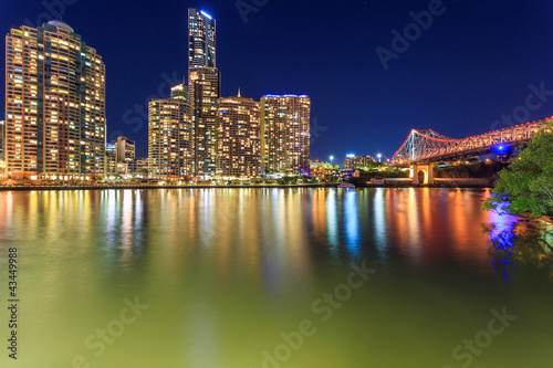 Naklejka samoprzylepna Brisbane w nocy