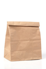 folded paper bag isolated