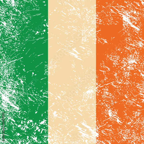 Naklejka samoprzylepna Irlandia retro flaga