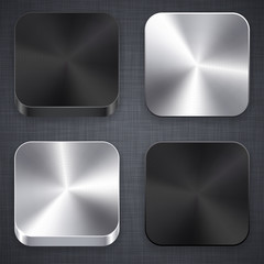 Square metallic app template icons.