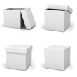 © masterzphotofo - Collection of blank box on white background