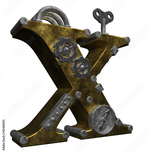 Obraz na płótnie canvas dwuczęściowy "dyptyk" Steampunk litera x