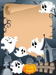 Canvas Print - Scene with Halloween parchment 4