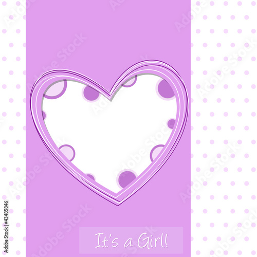 Tapeta ścienna To jest dziewczynka - baby shower - cuore rosa