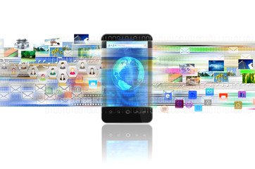 Wall Mural - smart phone for internet and multimedia sharing