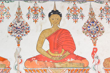 Ancient Buddha Painting In Temple (Public Domain)