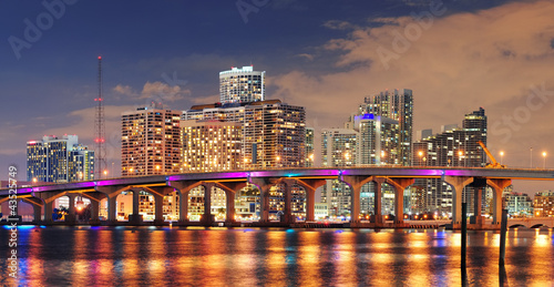 Plakat na papierze fotorealistycznym Scena nocna miami