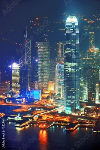 Tapeta ścienna Hongkong nocy antenowe
