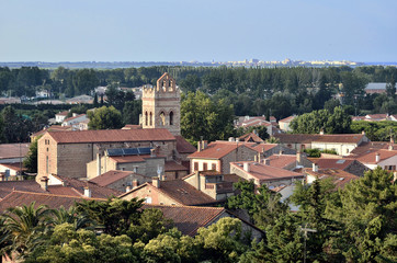 Wall Mural - Church of Saint-Cyprien village in France