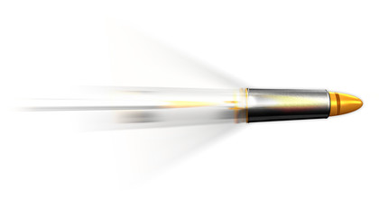 Silver gold bullet missile rocket motion speed illustration