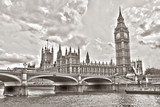 Fototapeta Big Ben - Westminster Bridge with Big Ben, London, UK
