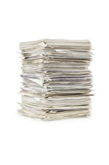 Wall Mural - Pile of papers on white