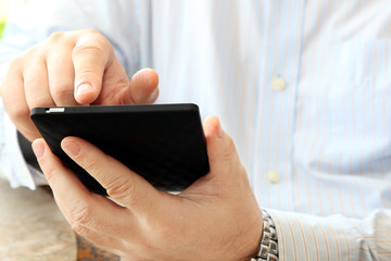 Poster - Close up of Man Calling by Phone