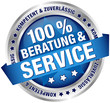 © Jan Engel - Button Banner '100 % Beratung & Service' blau/silber