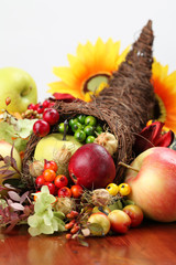 Wall Mural - Autumn cornucopia - symbol of food and abundance