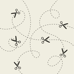 Poster - Scissors pattern. Vector illustration