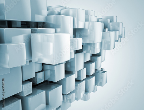 Board z aluminiowym obramowaniem Ilustracja streszczenie budowy - 3d kostki