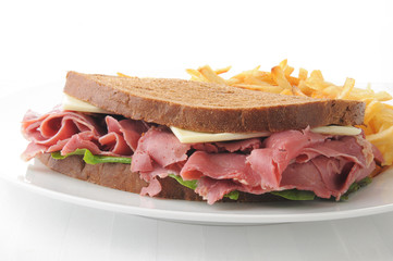 Poster - Corned beef sandwich with fries