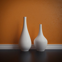 Two White Vases