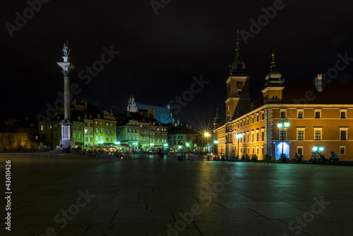 Obraz w ramie Old Town in Warsaw during the nighht