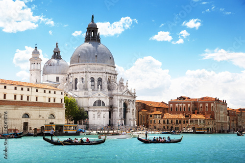 Board z aluminiowym obramowaniem Kanał grande i bazylika santa maria della salute, wenecja, włochy