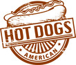 Grunge rubber stamp, with the text Hot Dogs inside, vector
