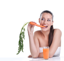 Woman With The Carrots Juice