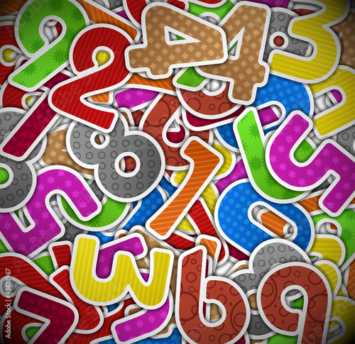 Board z aluminiowym obramowaniem Tło z kolorowymi numerami papieru
