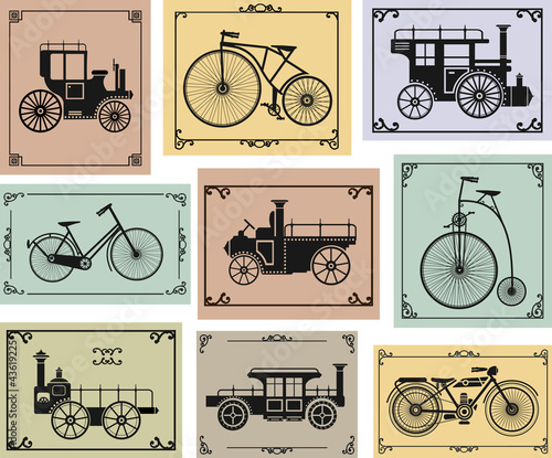 rowery-i-samochody-wzor-z-ikonami