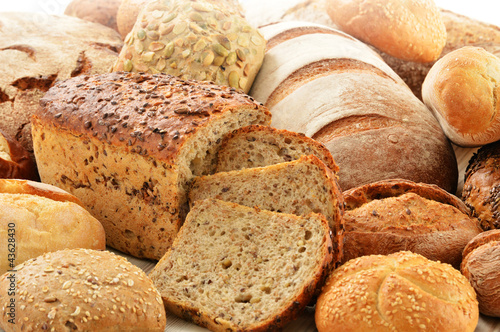 Nowoczesny obraz na płótnie Composition with bread and rolls on the table