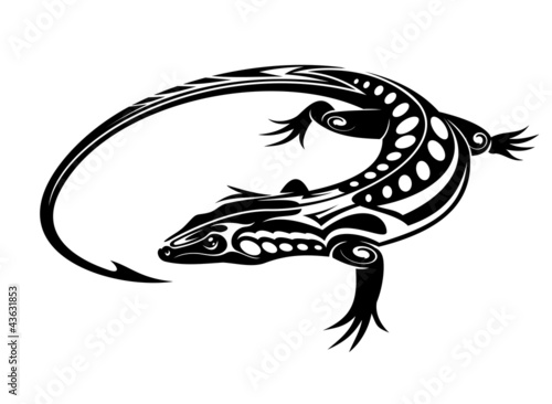 Nowoczesny obraz na płótnie Black iguana lizard
