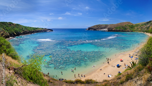 Obraz na płótnie canvas czteroczęściowy "tetraptyk" Hanauma bay, ohau, hawaje