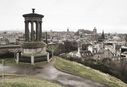 Board z aluminiowym obramowaniem Widok z edynburga z Calton Hill