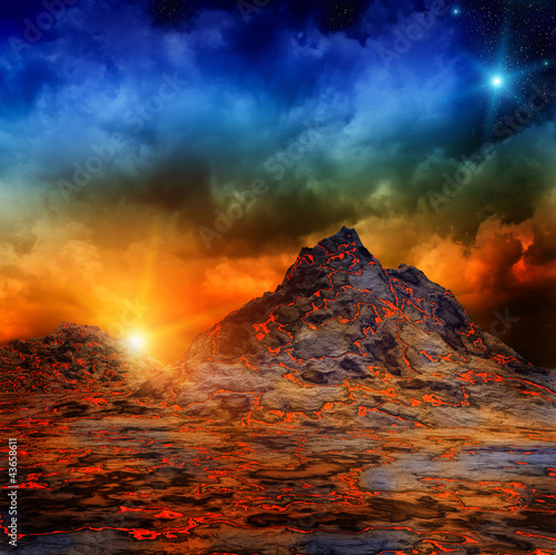 Nowoczesny obraz na płótnie Volcano