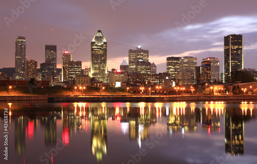 Tapeta ścienna Montreal skyline w nocy, Kanada