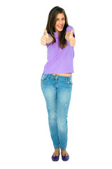 Wall Mural - teenage girl with thumbs up