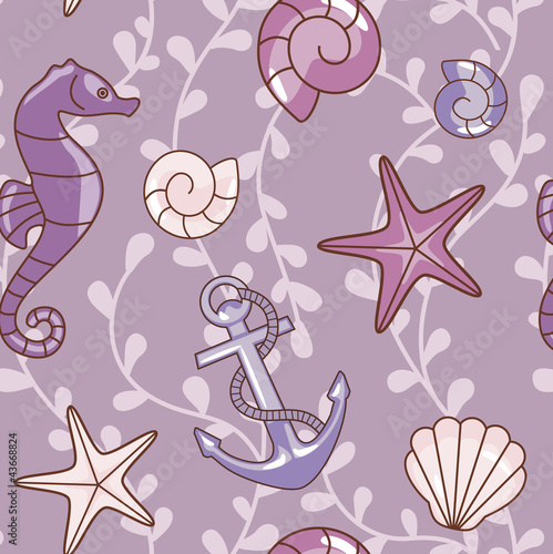 Obraz na płótnie canvas Sea-violet-pattern.eps